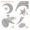 OSALADI Wrought Iron Christmas Tree Topper Glittering Star and Moon Treetop Home Decor Party Supplies,Silver 20cm view 3