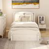 KLMM Wood Platform Twin Bed Frame with Storage Drawer/Wood Slat Support/Headboard/Footboard, No Box Spring Needed (White) view 3