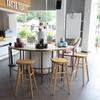 WRRAC-Chair Wood Seat Counter Stool Backrest Bar Chairs with Footrest Seat Height 55/65/75cm for Kitchen Pub Caf Bistro Home Barstools view 4