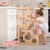 Woodandhearts Step Stool, Made in UA, Helping Tower, Toddler Standing Tower, Kids' Stool for Kitchen, Kids Step Stool, Toddler Kitchen Stool (with Shapes) view 3