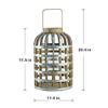 A & B Home Natural Wood Lantern with Galvanized On The Surface,Industrial Styles, Used at Garden Display, Table Top, Hanging Wall Sconce,11.4x11.4x22.4 inch view 2