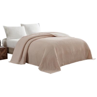 Beatrice Home Fashions Channel Chenille Bedspread, Queen, Blush