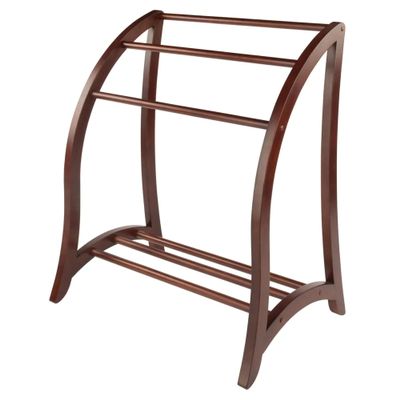 Contemporary Home Living Wooden Blanket Rack - 36" - Brown
