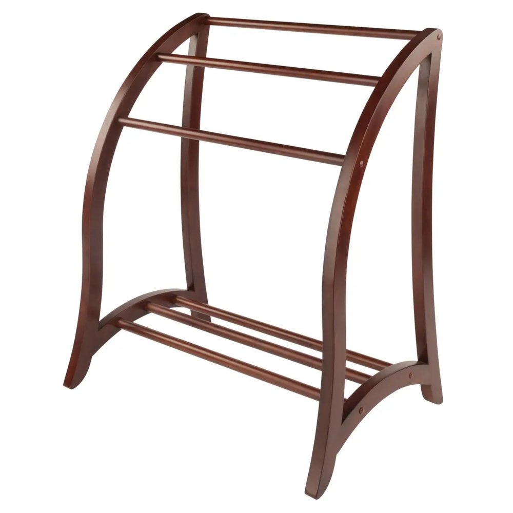 Contemporary Home Living Wooden Blanket Rack - 36" - Brown
