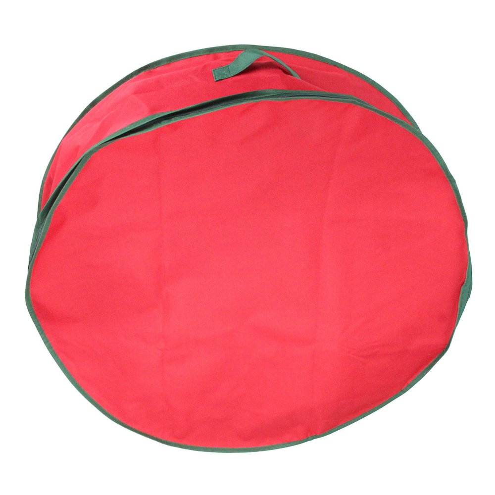 36 Red and Green Christmas Wreath Storage Bag