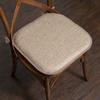 Sweet Home Collection Chair Cushion Memory Foam Pads with Ties Honeycomb Pattern Slip Non Skid Rubber Back Rounded Square 16" x 16" Seat Cover, 4 Pack, Cameron Beige Brown view 3