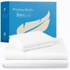 Ashton Sheets 100% Egyptian Cotton Sheets Queen Size Bed Set - 4 PC 800 High Thread Count Egyptian Cotton Queen Sheet Set (White), Soft, Cooling, 16" Deep Pocket Sateen Weave Luxury Hotel Bedsheet view 1