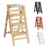 CGF-Stands Home Stool Wooden Folding Ladder Chair Thickened Library Stair Chair Portable Light Garden Tool Ladder Maximum Load 300LB 4 Step view 1