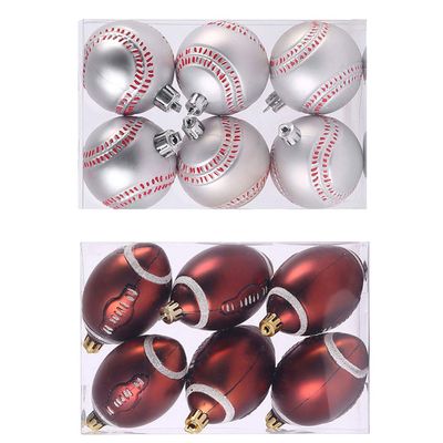12pcs Football Party Supplies Decorations Party Supplies Tree Ball Decorations Sports Theme Christmas Holiday Party Decorations