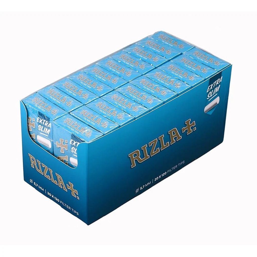 RIZLA Extra Slim Filter Sticks 5.7mm Diameter 120 Filters Per Pack 1 Box (20 Packs)