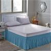 Amuze Bedding Eay Fit Elastic Wrap Around Ruffled Bed Skirt Recron 600 Thread Count(Medium Blue, Queen, Drop Length 19 Inches) view 2