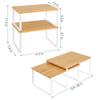 Vrisa Kitchen Cabinet Organizer Stackable Spice Rack Shelves for Cabinet Expandable Pantry Shelves Organizer Set of 4 Bamboo view 4