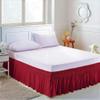 Amuze Bedding Eay Fit Elastic Wrap Around Ruffled Bed Skirt Recron 600 Thread Count(Blood Red, Short Queen, Drop Length 19 Inches) view 2