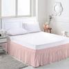 Amuze Bedding Eay Fit Elastic Wrap Around Ruffled Bed Skirt Recron 600 Thread Count(Pink, Short Queen, Drop Length 19 Inches) view 2