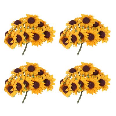 BESPORTBLE Pack of 100 Artificial Sunflower Chic Paper Sunflower Craft for Wedding Home Decor