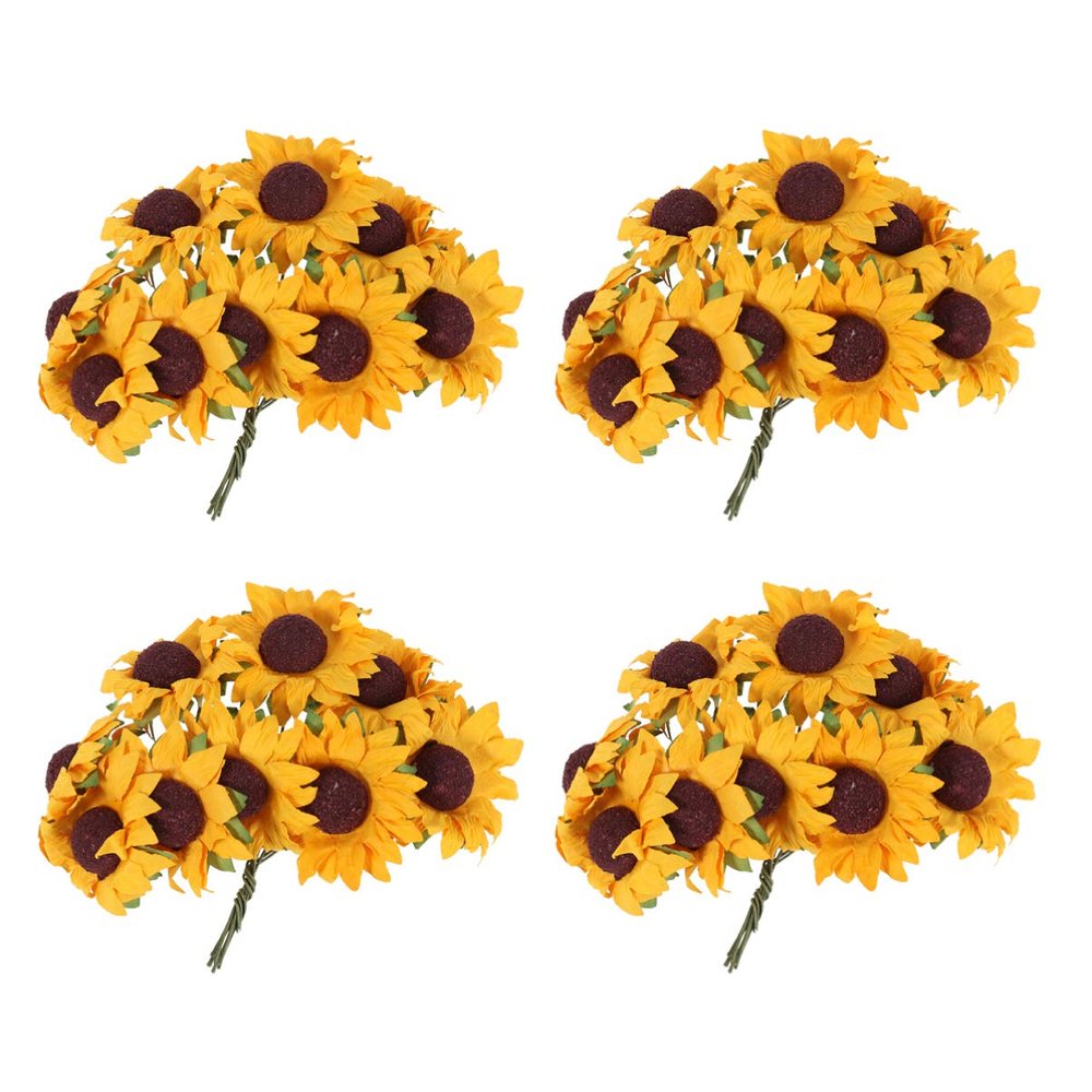 BESPORTBLE Pack of 100 Artificial Sunflower Chic Paper Sunflower Craft for Wedding Home Decor