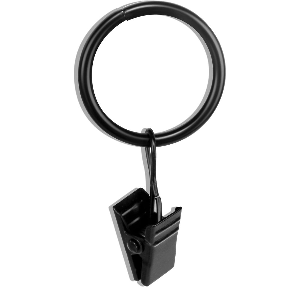 40 PCS Black Clip Rings for Curtain Panels, This Drapery Curtain Clip Rings Also Apply for 0.75~1.0 inch Drapery Rod