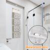 CROWNED 2Pcs Over Door Hanging Storage Bags Wall Mount Closet Organizer, 4 Big Pockets Linen Cotton Fabric Living Room Bedroom Bathroom File Magazine Waterproof Free Hooks White view 2