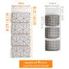 CROWNED 2Pcs Over Door Hanging Storage Bags Wall Mount Closet Organizer, 4 Big Pockets Linen Cotton Fabric Living Room Bedroom Bathroom File Magazine Waterproof Free Hooks White view 3
