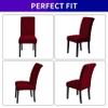 Howhic Stretch Chair Covers for Dining Room Set of 4, Removable Washable Dining Room Chair Covers, Dining Chair Slipcovers Seat Protector, Great Home Decor and Banquet Upholstery (Red Dahlia, 4 Pack) view 4