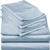 Mattress-Homes 6 Piece Queen Sheet Set, Hotel Luxury Collection, 100% Egyptian Cotton, 18 Inch Deep Pocket Fitted Sheet, Soft & Cool, Breathable Bedding with 4 Pillowcases in Light Blue Solid view 1
