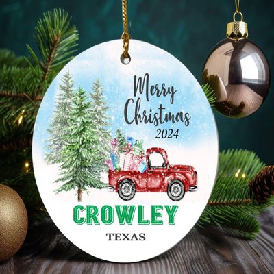 Crowley Ornaments Crowley TX Texas Souvenirs Hometown Christmas Ornament Tree 2025