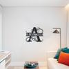 Badger Steel USA - Alphabet Split Wall Decor - Metal Wall Art - 24" X 24" - Black view 2