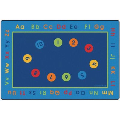 Carpets for Kids 8534 Basic Concepts Literacy Classroom Learning Rug 8ft 4in x 13ft 4in Rectangle Blue