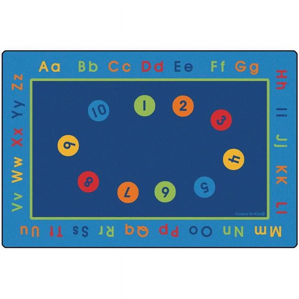 Carpets for Kids 8534 Basic Concepts Literacy Classroom Learning Rug 8ft 4in x 13ft 4in Rectangle Blue