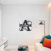 Badger Steel USA - Alphabet Split Wall Decor - Metal Wall Art - 18" X 18" - Black view 2