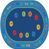 Carpets for Kids 8506 Basic Concepts Literacy Classroom Rug 6ft 9in x 9ft 5in Oval Blue view 1