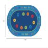 Carpets for Kids 8506 Basic Concepts Literacy Classroom Rug 6ft 9in x 9ft 5in Oval Blue view 2