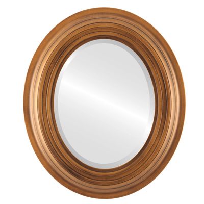 Oval Beveled Wall Mirror for Home Decor - Imperial Style - Sunset Gold - 26x36 Outside Dimensions