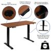Flash Furniture Tanner Electric Height Adjustable Standing Desk - Table Top 48" Wide - 24" Deep (Mahogany) view 4