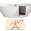 Amagical Paris Eiffel Tower with Plum Blossom Pattern 4 Piece Bathroom Mat Set Shower Curtain Set Vintage Bath Mat Contour Mat Toilet Cover Waterproof Shower Curtain with 12 Hooks view 4