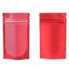 100 Translucent/Red Poly Resealable Stand Up Heat Sealable Reusable Pouch (6" x 9", Translucent/Red) view 1