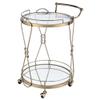 Acme Zekera Metal Frame/Glass Serving Bar Cart in Clear and Champagne view 1