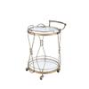 Acme Zekera Metal Frame/Glass Serving Bar Cart in Clear and Champagne view 2