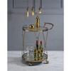 Acme Zekera Metal Frame/Glass Serving Bar Cart in Clear and Champagne view 3