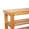 3 Tier Shoe Rack with Bench, Premium Bamboo Shoe Storage Shelf or Shoe Rack Bench, Perfect for Entryway Bathroom Living Room (Wood Color) view 4
