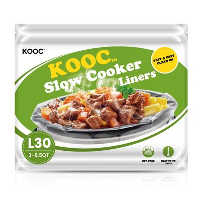 KOOC Slow Cooker Liners 13"x21" 30 Count Disposable Plastic Bags Pot Liners Cooking Bags Fit 3 qt to 8.5 qt Pot BPA Free