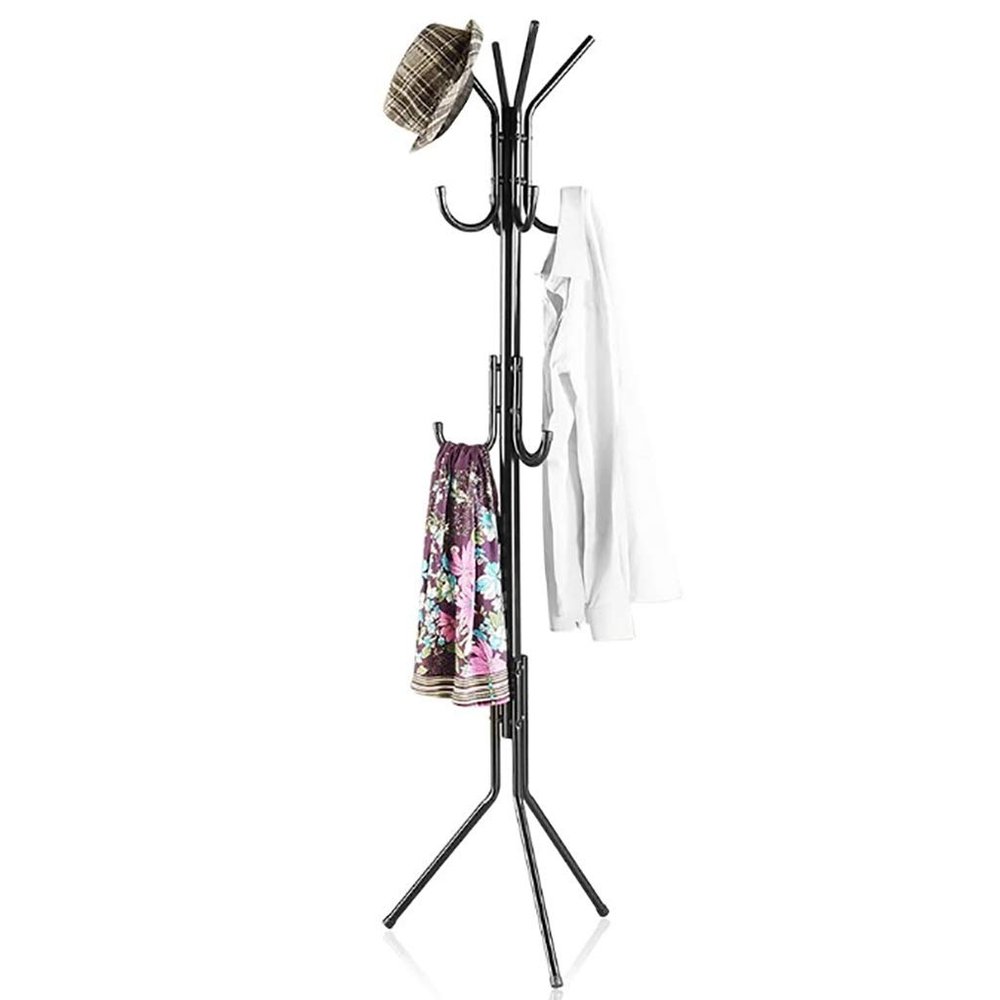 ZSH Standing Coat Rack, 3-Layer 11 Hook Freestanding Coat and Hat Rack for Living Room and Bedroom Garage Entrance Hall Office Closet, 2 Colors (Color : A)