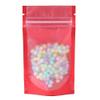 100 Translucent/Red Poly Resealable Stand Up Heat Sealable Reusable Pouch (4" x 6", Translucent/Red) view 2