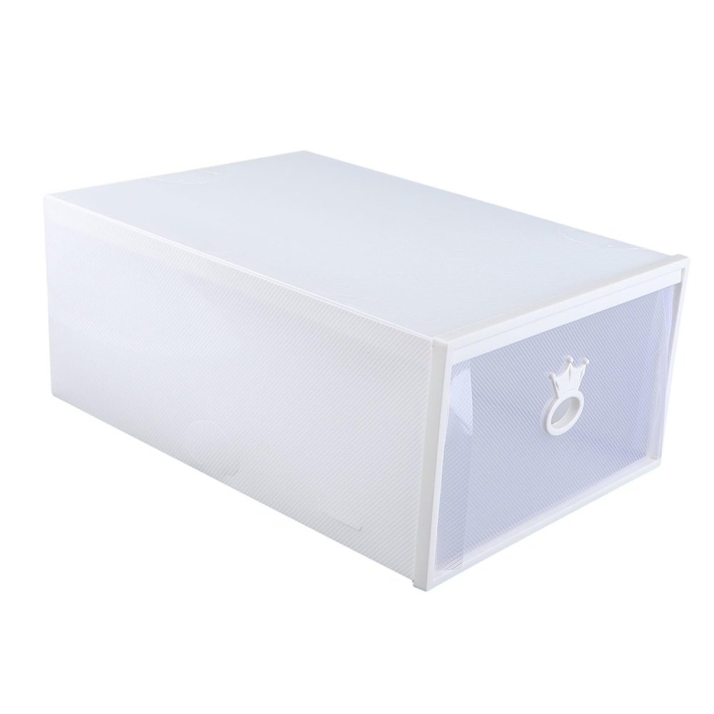 Cabilock Thickened Transparent Drawer Style Shoe Storage Box Stackable Plastic Organizer Window for Easy Access Capacity for Closet Organization