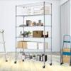 6 Tier Wire Metal Shelving Heavy Duty Shelf Storage Organizer Rack Unit NSF Wire Adjustable Shelves with Wheels, 82"x48"x18", 2100LBS Capacity Wide Shelf, Black (Chrome) view 1