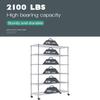 6 Tier Wire Metal Shelving Heavy Duty Shelf Storage Organizer Rack Unit NSF Wire Adjustable Shelves with Wheels, 82"x48"x18", 2100LBS Capacity Wide Shelf, Black (Chrome) view 3