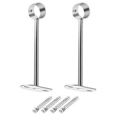 Aopin Curtain Rod Bracket 14 Inch (350mm) with Iron Cap Stainless Steel Ceiling Closet Pole Bracket Wall Mounted Mounting Bracket, 2 Set