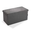 SuskaRegalos- Grey Folding Chest with Mandala - Material: Linen - Measurements: 76.5 x 38 x 37.5 cm view 1
