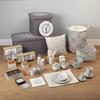 SuskaRegalos- Grey Folding Chest with Mandala - Material: Linen - Measurements: 76.5 x 38 x 37.5 cm view 4