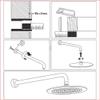 Luxury Wall Mounted L Shape 1/2 Thread 33cm to 53cm Length of 304 Stainless Steel Shower Arm,33cm view 2
